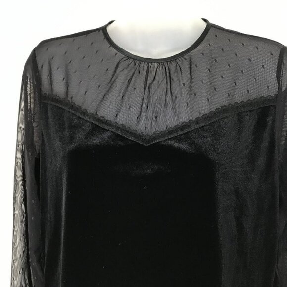 Ralph Lauren Velvet  And Lace Blouse Size M - Picture 3 of 8